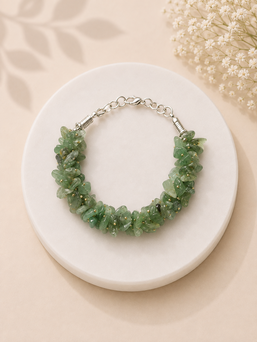 Green Jade Chip Bracelet